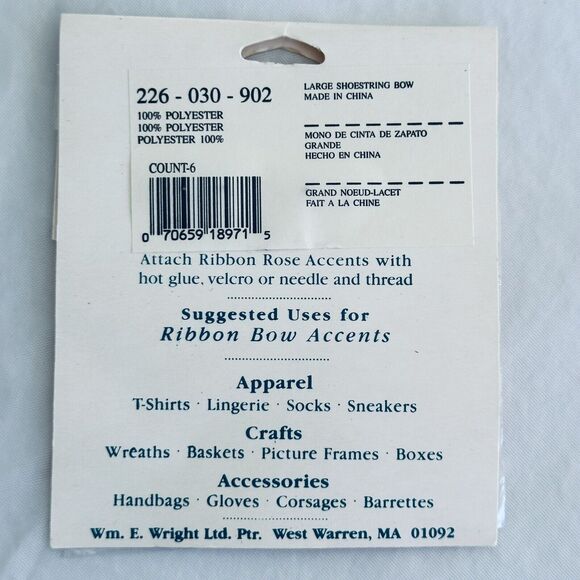 Lot of Wrights Satin Bows Small Ready Made 2" Satin Ribbon Bows Pink & Purple - Picture 5 of 6